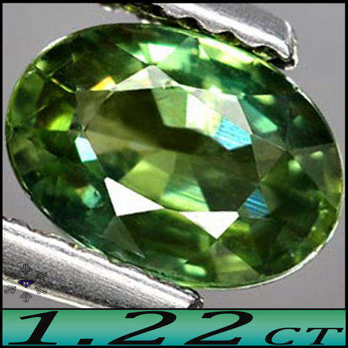 1.22 CT EYE CLEAN DEEP GREEN OVAL SAPPHIRE GEMSTONE WITH LOVELY BLUE FIRE AND LUSTRE.