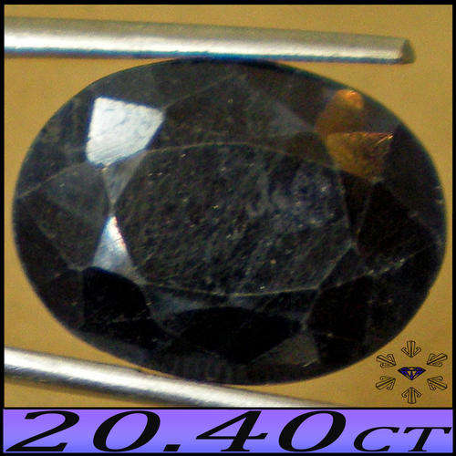 SAPPHIRE 20.40 CT MIDNIGHT BLUE OVAL POLISHED NATURAL GEMSTONE FORM THAILAND.