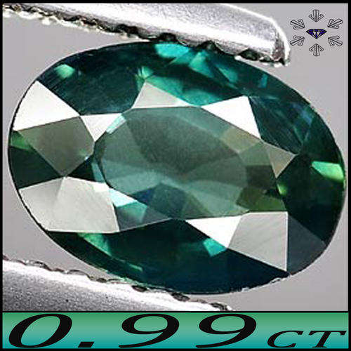 0.99 CT SAPPHIRE [VVS], A CHANTIBURI GLISTERING GEM GREEN OVAL POLISHED GEMSTONE.