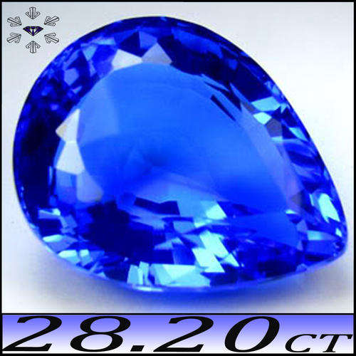 28.20 CT MAGNIFICIENT MULTI FACETED PEAR POLISHED TANZANITE BLUE COLOUR QUARTZ GEMSTONE.
