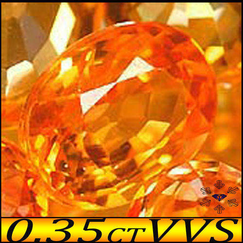 0.70ct SONGEA SAPPHIRES [VVS] ~ PAIR OF GOLDEN SUNNY YELLOW ORANGE GEMS
