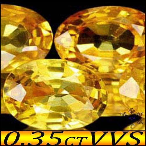 0.70CT GOLDEN YELLOW SAPPHIRE [VVS] ~ NATURAL SONGEA OVAL GEM PAIR. (TWO x 0.35CT)
