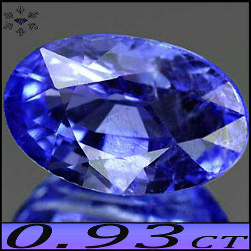 0.93CT SCINTILLATING NATURAL VIOLET BLUE CLEAN TANZANITE POLISHED IN A LUSTROUS OVAL.