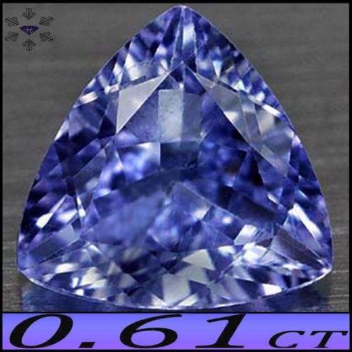 0.61 CT VIOLET BLUE TANZANITE, A LUSTROUS TRILLIANT POLISHED GEMSTONE WITH AMAZING FIRE.