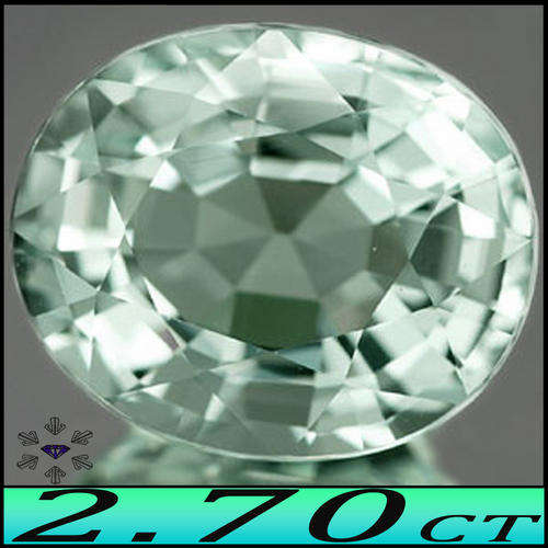 2.70CT NATURAL LIGHT GREEN UNTREATED ERONGO AQUAMARINE, A RARE OVAL NAMIBIAN GEM.