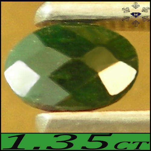 1.35 CT VIVID DEEP MUSO GREEN GENUINE NATURAL UNTREATED OVAL EMERALD GEMSTONE FROM COLUMBIA.