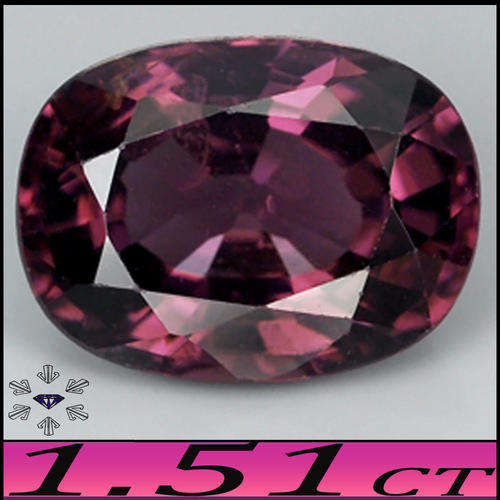 1.51CT UNHEATED SPINEL [VS] ~ NATURAL TITANIUM ORANGE PURPLE CUSHION GEMSTONE.