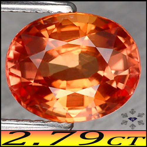 2.79 CT GLEAMING GOLDEN ORANGE SONGEA SAPPHIRE [VS], A TANZANIAN OVAL POLISHED GEMSTONE.