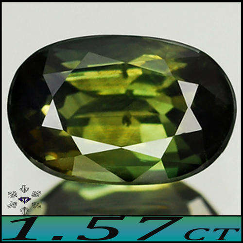1.57CT SAPPHIRE [VS] ~ NATURAL UNTREATED YELLOWISH GREEN PRECISION COLLECTORS GEM.