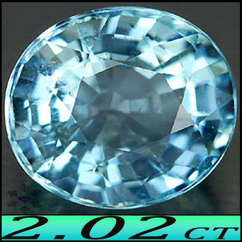 2.02CT AQUAMARINE [SI] ~ UNHEATED SANTA MARIA LIGHT BLUE OVAL POLISHED GEMSTONE.