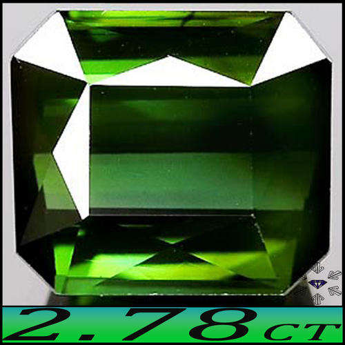 2.78 CT TOURMALINE [VVS] ~ LUSTROUS NATURAL DEEP GREEN PERFECTLY POLISHED GEMSTONE.