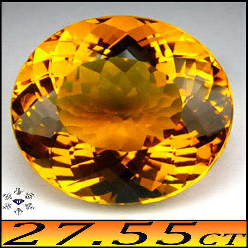 27.55CT CITRINE [VS] ~ GOLDEN PORTUGUESE POLISHED OVAL BRAZILLIAN GEMSTONE.