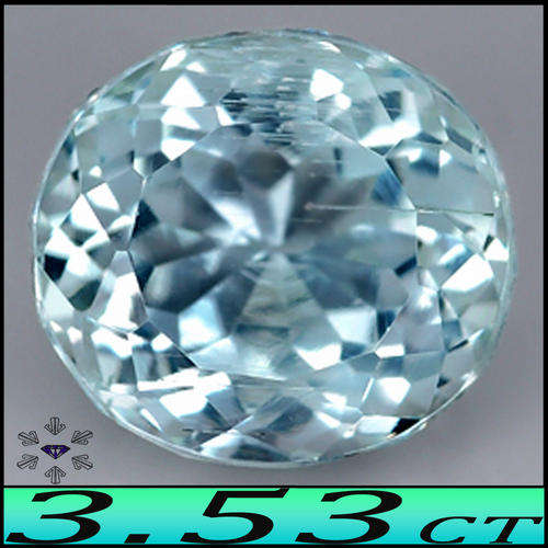 3.53CT PORTUGUESE CUSHION AQUAMARINE [VS] - UNHEATED SANTA MARIA LIGHT BLUE GEMSTONE.