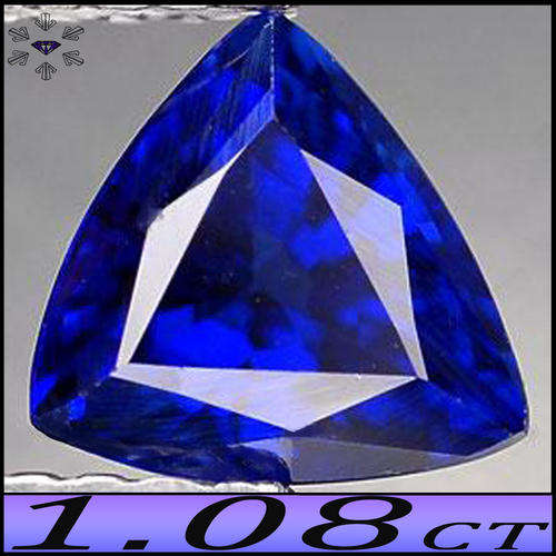 1.08 CT SAPPHIRE [VVS], DEEP BLUE TRIANGLE POLISHED STUNNING GEMSTONE.