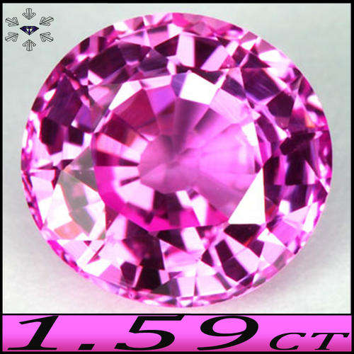 1.59 CT SAPPHIRE [VVS] ~ TANTALIZING PRECISION POLISHED INTENSE PINK ROUND GEMSTONE.