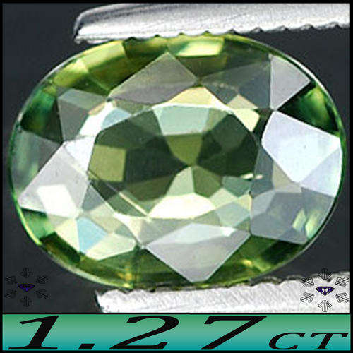 1.27 CT NATURAL SAPPHIRE [VVS], UNHEATED GORGEOUS GREEN PERFECT OVAL GEMSTONE.