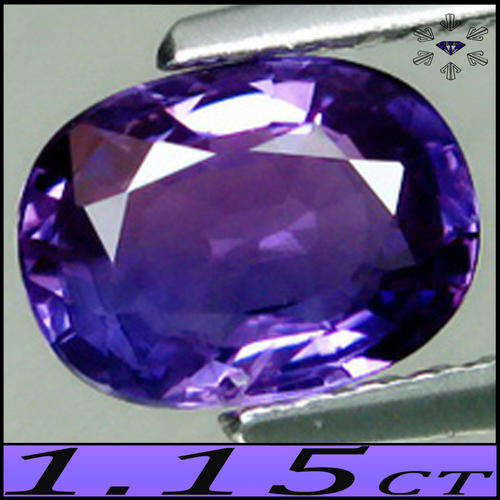 1.15CT NATURAL SAPPHIRE [SI] ~ VIVID VIOLET PURPLE PERFECTLY POLISHED OVAL GEMSTONE.