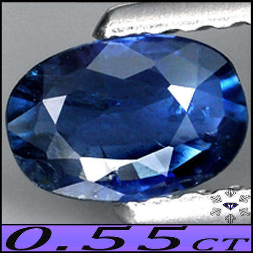 0.55CT NATURAL ROYAL BLUE UNHEATED SAPPHIRE ~ A DELIGHTFUL EYE CLEAN OVAL POLISHED GEM..