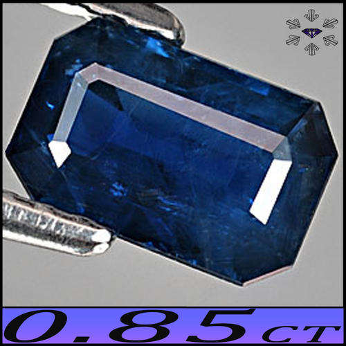 0.85CT NATURAL UNHEATED SAPPHIRE EMERALD OCTAGON DEEP BLUE MADAGASCAN GEMSTONE.