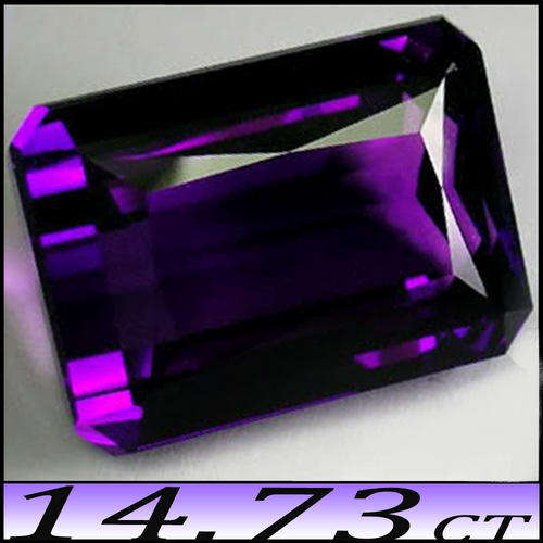 14.73CT AMETHYST AMAZING DEEP VIOLET PURPLE MADAGASCAN EMERALD POLISHED GEMSTONE.