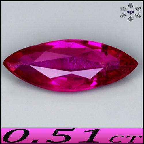 0.51 CT UNHEATED TOP GEM BRILLIANT RED RUBY [VS ] ~ NATURAL MARQUISE POLISHED MOZAMBIQUE GEMSTONE.