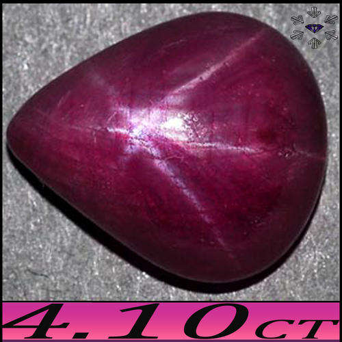 4.10CT SCARLET RED PURPLE STAR RUBY PEAR POLISHED GEMSTONE FROM MADAGASCAR..