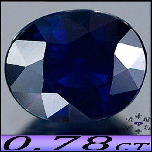 0.78CT UNHEATED SAPPHIRE [VVS] - GEM VIVID ROYAL BLUE THAILAND OVAL.