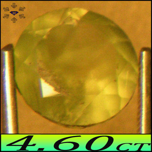 3.50ct NATURAL MEDIUM GREEN PREHNITE GEMSTONE FROM TANZANIA POLISHED IN A BRILLIANT ROUND.