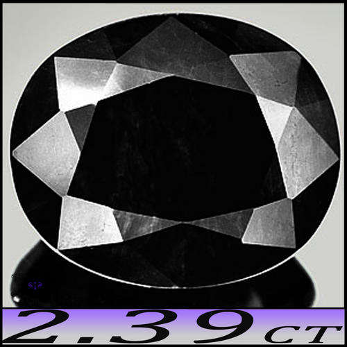 2.39 CT BLAZING JET BLACK UNHEATED NATURAL SPINEL, AN OVAL GEMSTONE FROM THAILAND!!!