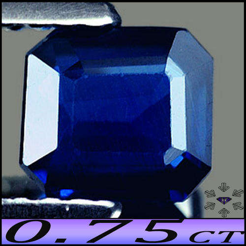 0.75CT SAPHIRE [VS] ~ VIVID ROYAL BLUE NATURAL SQUARE POLISHED GEMSTONE.