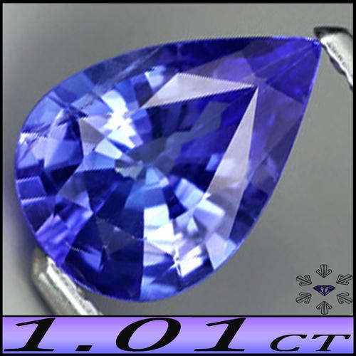 1.01CT NATURAL TANZANITE [VS] ~ INTENSE VIOLET DEEP BLUE PERFECT PEAR POLISHED INVESTMENT GEM.
