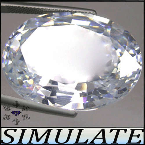 1.25CT BRILLIANT CALIBRATED DIAMOND SIMULATE [IF] ~ CLEAR LUSTROUS PERFECT OVAL