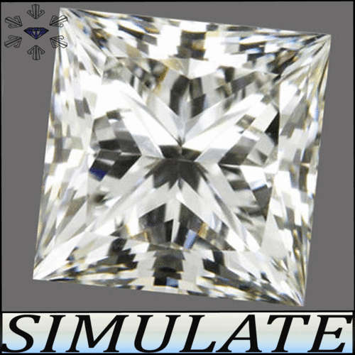 2.11CT BLAZING BLUE FIRE FROM A DIAMOND SIMULATE ~ D-COLOUR PRECISION POLISHED PRINCESS.