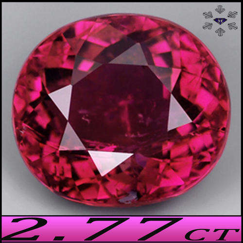 2.77CT RUBELITE TOURMALINE [VS] ~ MAGNIFICENT MULBERRY PINK PORTUGUESE POLISHED GEM.