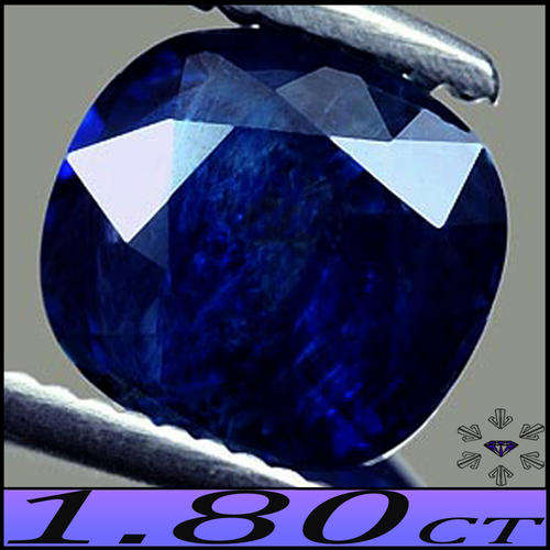 1.80 CT NATURAL BLUE SAPPHIRE [SI] ~VERY INTERESTING MADAGASCAN CLEAN NATURAL CUSHION GEMSTONE.