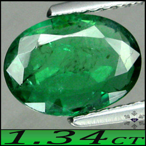 1.34CT VIVID MUSO GREEN GENUINE EMERALD [SI] ~ NATURAL UNHEATED OILED OVAL COLUMBIAN GEMSTONE.