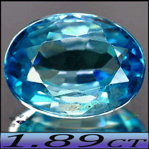 1.89CT UNHEATED ZIRCON [VS] ~ ICE BLUE CALIBRATED CAMBODIAN OVAL GEMSTONE