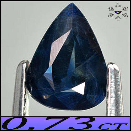 0.73CT NATURAL UNHEATED GREENISH BLUE SAPPHIRE ~ MADAGASCAN PRECISION PEAR GEM.