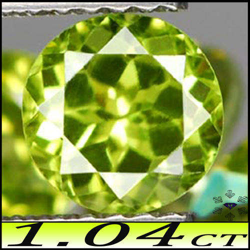 1.04ct OLIVE GREEN UNHEATED NATURAL PERIDOT [VVS] ~ THAILAND BRILLIANT ROUND GEM
