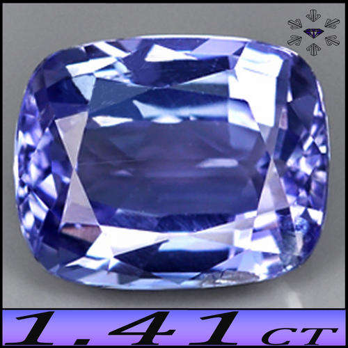 1.41CT TANZANITE [VS] ~ NATURAL VIOLET DEEP BLUE ANTIQUE CUSHION POLISHED INVESTMENT GEMSTONE.