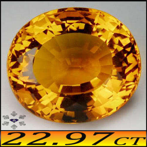 22.97CT GOLDEN CITRINE [VS] ~ GLEAMING CLEAN MULTI FACETED OVAL AFRICAN GEMSTONE.