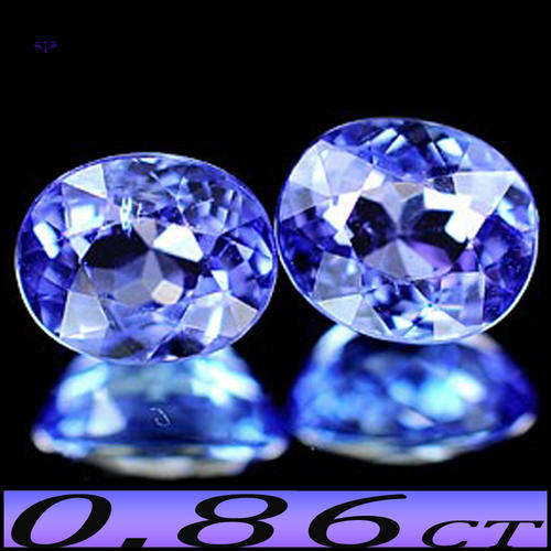 0.86CT NATURAL TANZANITE PAIR [VS] ~ TWO VIOLET BLUE OVAL PRECISION POLISHED GEMSTONES