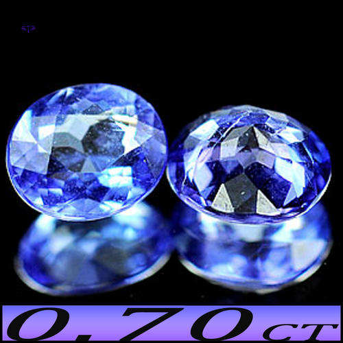 0.70CT NATURAL TANZANITE'S [VS] ~ PRECISION POLISHED PAIR OF VIOLET BLUE OVAL GEMSTONES.