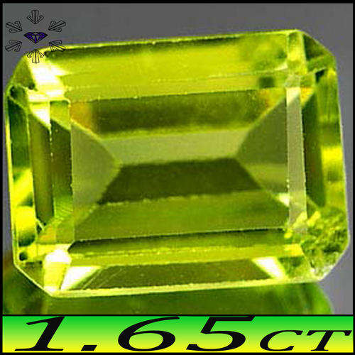 1.65CT OLIVE GREEN PERIDOT [VVS] UNHEATED BURMA STEPPED OCTAGON GEMSTONE
