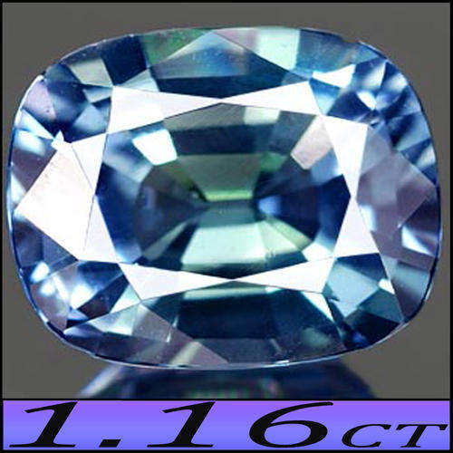 1.16CT NATURAL UNHEATED TANZANITE [VVS] ~ PRECISION CUSHION POLISHED VIOLET BLUE AND LIGHT GREEN GEM