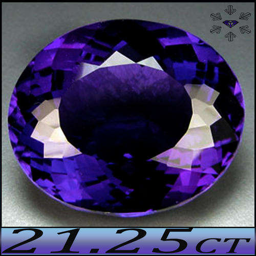 21.25CT AMETHYST NATURAL VIOLET PURPLE FANCY MULTI FACET OVAL GEMSTONE.
