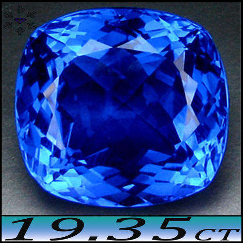 19.35CT TANZANITE BLUE COLOUR QUARTZ CUSHION, A MAGNIFICENT MULTI FACETED ENHANCED GEMSTONE.