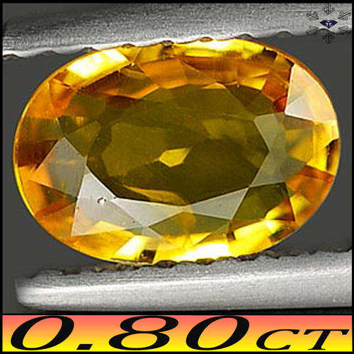 0.80CT UNHEATED SONGEA SAPPHIRE [VVS], GLISTERING GOLDEN YELLOW PERFECT OVAL POLISHED GEM.
