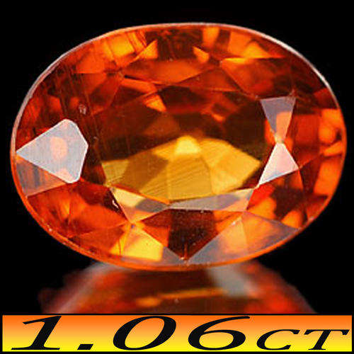 1.06CT SPESSARINE GARNET [SI] ~ MAGICAL VIVID MANDARIN ORANGE UNHEATED NATURAL NIGERIAN GEM.