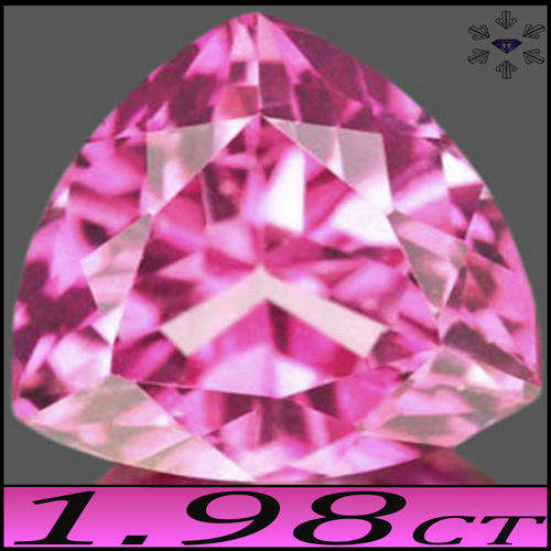 1.98ct VIVID FLAMINGO PINK TOPAZ ~ MINAS GERAIS TRILLIANT POLISHED GEM.